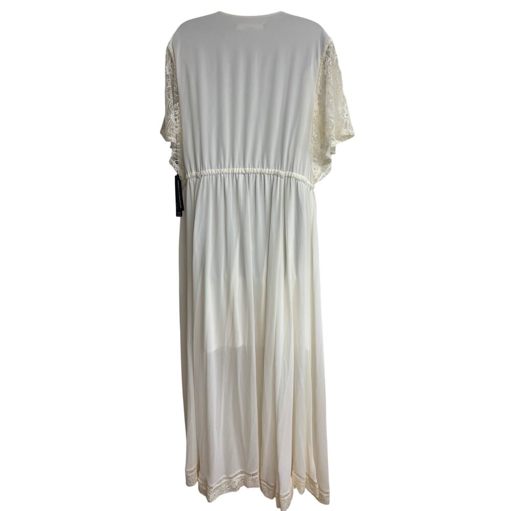Torrid Ivory Gauze Maxi Dress Lace Trim Short Sleeve Boho Plus Size 2 2X New - Picture 8 of 11